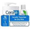 imageCeraVe Moisturizing Cream ampamp Hydrating Facial Cleanser Skin Care Set Combo Pack For Dry Skin Relief Travel Essentials 1oz Cleanser  16oz Cream With PumpCream w Pump  Cleanser