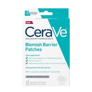 imageCeraVe Hydrocolloid Blemish Patches Oil Absorbing Spot Control with Ceramides and Niacinamide AllergyTested ampamp Suitable For Sensitive Skin UltraThin ampamp Blends Into All Skin Tones 22ct