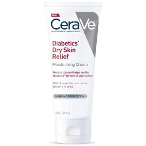 imageCeraVe Moisturizing Cream for Diabetics Dry Skin Urea Cream with Bilberry for Face and Body Fragrance Free ampamp Paraben Free 8 Ounce