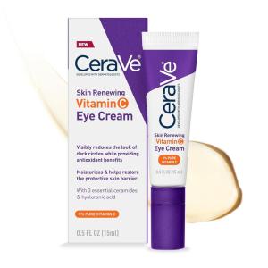 imageCeraVe Skin Renewing Vitamin C Eye Cream Vitamin C Hyaluronic Acid Ceramides ampamp Caffeine Under Eye Cream For Dark Circles and Puffiness Fragrance Free ampamp Ophthalmologist Tested 05 Fl Oz