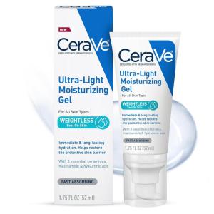 imageCeraVe UltraLight Moisturizing Gel Hydrating Gel Face Moisturizer For Men ampamp For Women with Ceramides Niacinamide Hyaluronic Acid Fragrance Free OilFree Mattifying Moisturizer 175 FL Oz