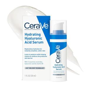 imageCerave Hyaluronic Acid Serum for Face with Vitamin B5 and Ceramides Hydrating Face Serum for Dry Skin Fragrance Free 1 Ounce