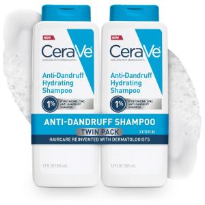 image:imageCeraVe Hydrating Anti Dandruff Shampoo and Conditioner Set Pyrithione Zinc Dandruff Treatment With Ceramides Hyaluronic Acid amp Niacinamide Elimanates Flakes amp Reduces Itchy Scalp12 Fl Oz Pack of 2