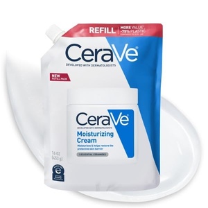 image:imageCeraVe Moisturizing Cream Body and Face Moisturizer for Dry Skin Body Cream with Hyaluronic Acid and Ceramides Daily Moisturizer OilFree Fragrance Free NonComedogenic 16 Ounce Refill16 Ounce Refill